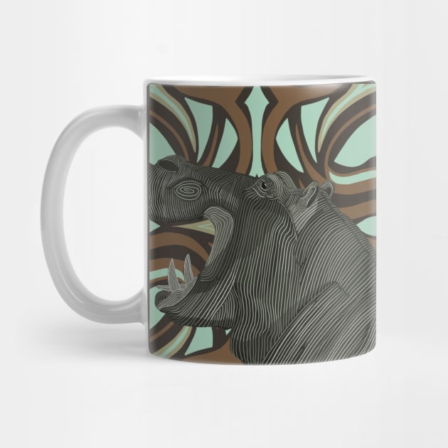 African Hippo Modern Abstract Background by Suneldesigns